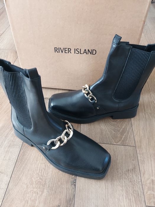 Nowe skórzane botki River Island 40