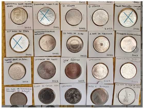 Moedas de colecção da INCM em cuproníquel e prata 500