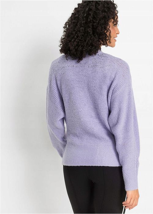 B.P.C Sweter koprtowy fioletowy z wiązaniem ^48/50