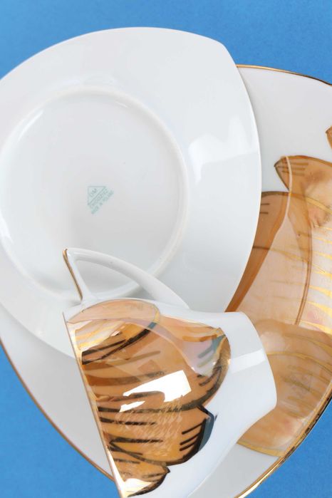 Filiżanka Chodzież porcelana do herbaty, złocona wersja export 3 cz