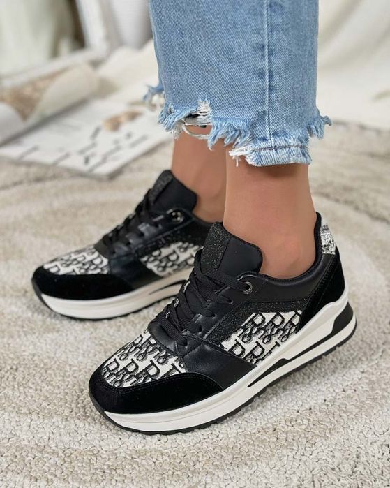 36 37 38 sneakersy 39 40 41 adidasy na koturnie z printem sportowe