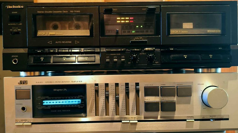 Magnetofon Technics  RS-TR.165  Dolby B C.  Autorewers, sprawny podwójna kaseta