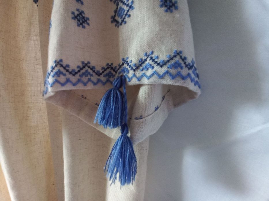 Вишиванка з синьою вишивкою