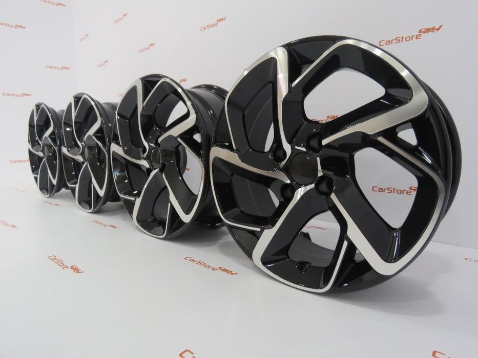 Jantes Look Peugeot 15 x 6.5 et 25 4x108 Pretas + Polidas