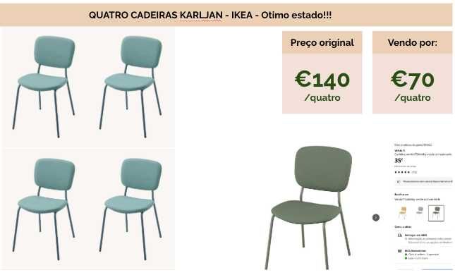 Quatro cadeiras KARLJAN - IKEA - Otimo estado!!