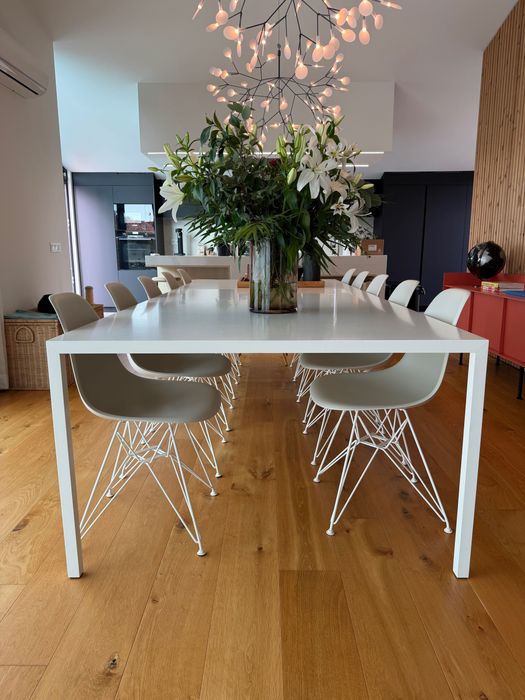 MDF Italia- Marca de Luxo. Mesa de Jantar  Branca 300 x 120. Como novo