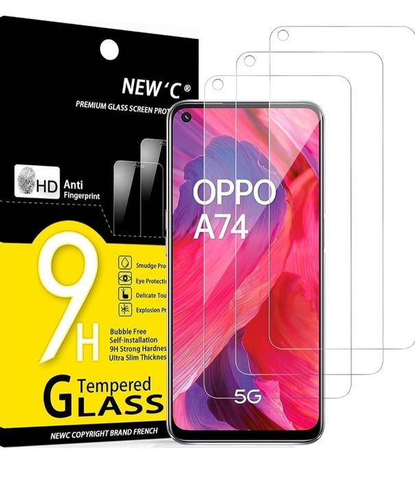 NEW'C 3 sztuki Szkło dla Oppo A54 5G, Oppo A74 5G