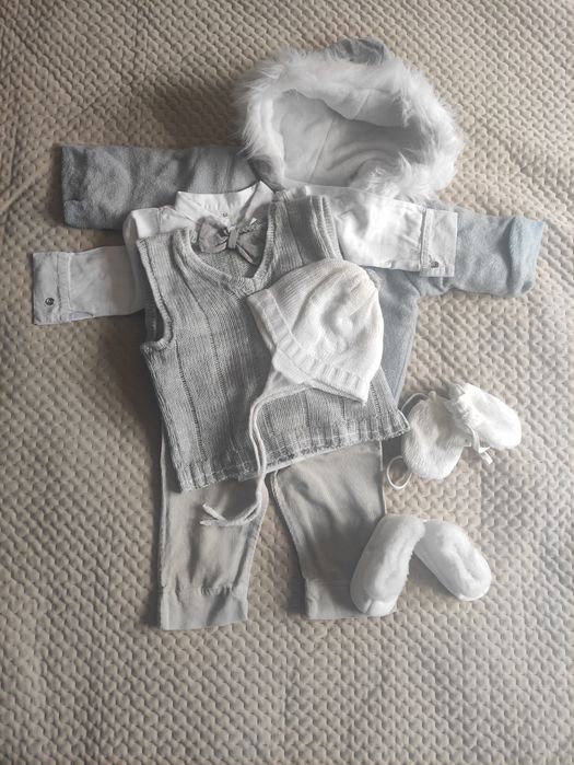 Komplet do chrztu dla chłopca firmy sweterki Małgosia