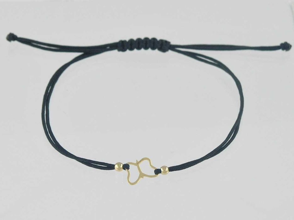 Bransoletka złota próba 585 sznurkowa motyl