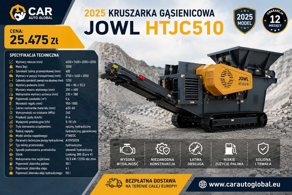 2025 Kruszarka gąsienicowa JOWL HTJC510 - kruszenie gruzu, betonu - kruszarka mobilna