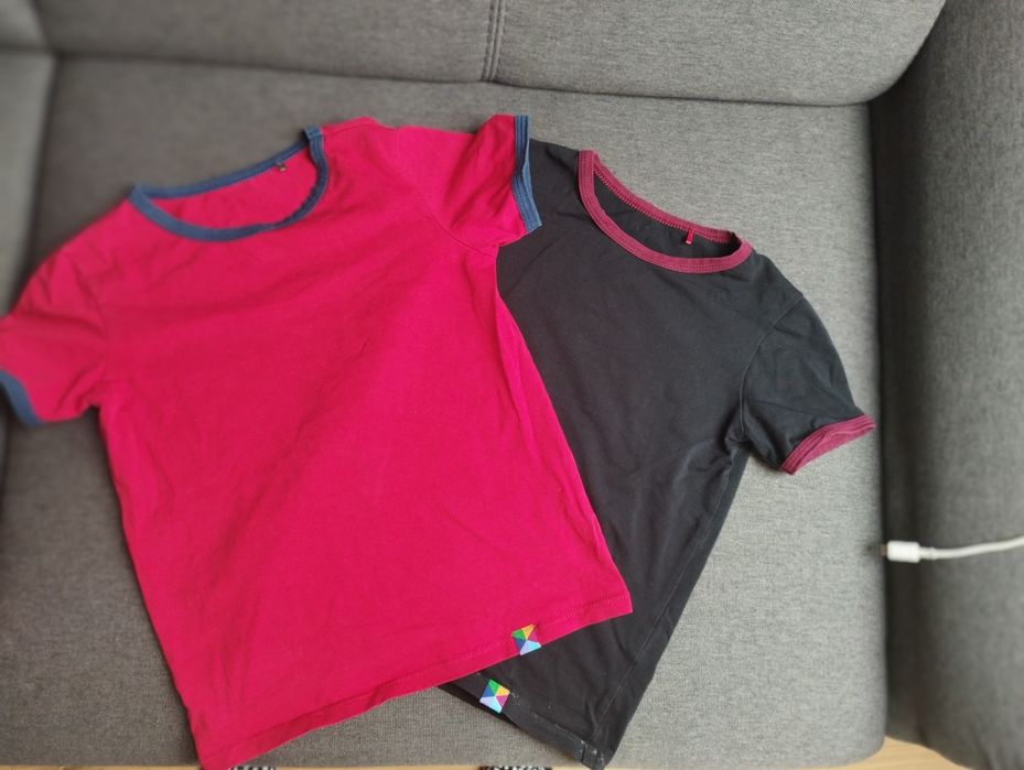 My Basic 110-116 czerwona i czarna, dwie koszulki bluzki
