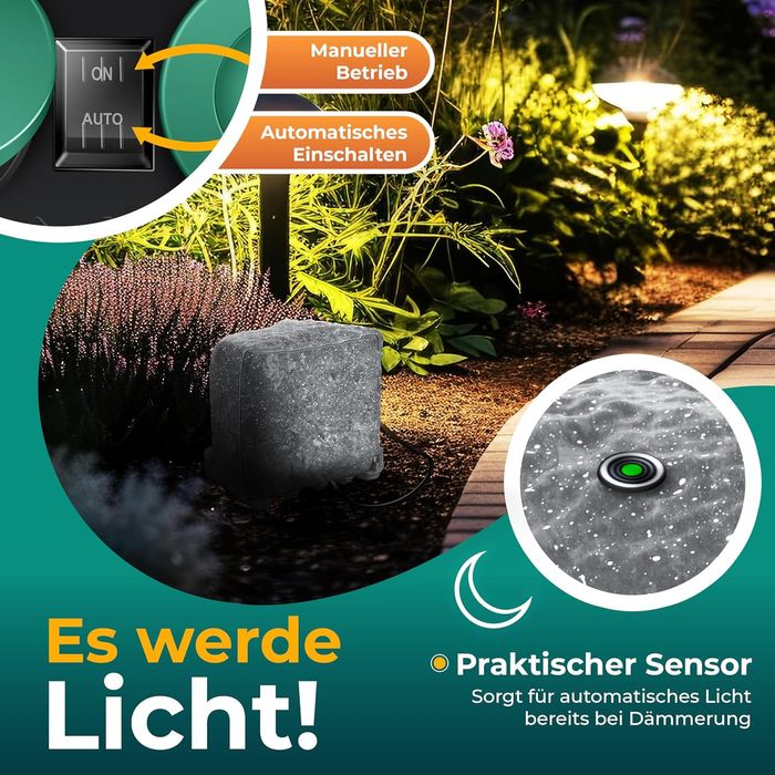 Rozgałęziacz zewnętrzny/gniazdo ogrodowe + czujnik zmierzchu