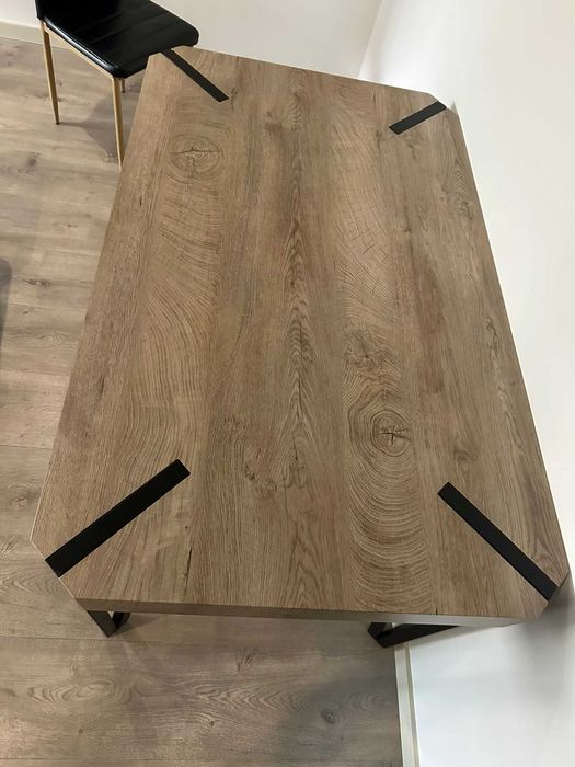 Mesa de jantar, CAMBELL, castanho / preto 130x80