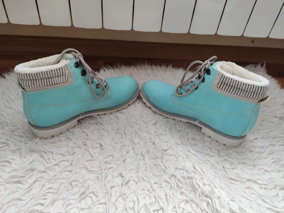 Turkusowe buty damskie zimowe / trapery,  41, Vices New Collection