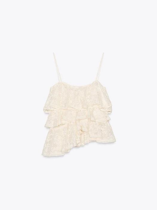 Zara ruffled lace top and skirt set