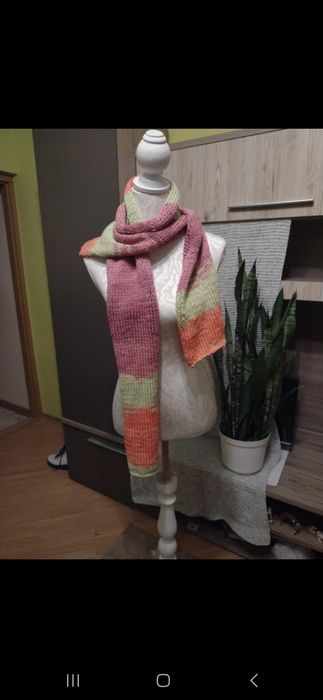 Szalik jesień jesienny cottagecore dziergany Ręcznie robiony handmade