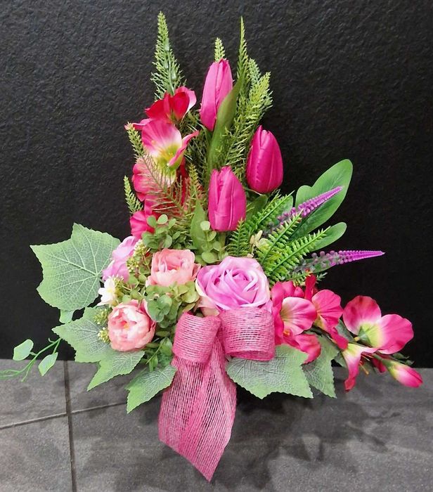 Komplet kompozycji kwiatowych na grób stroik wkład do wazonu W237