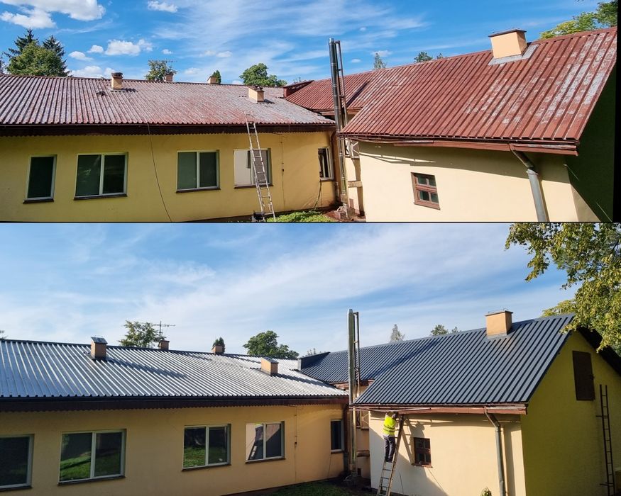 Malowanie natryskowe dachów impregnacja mycie kostki brukowej