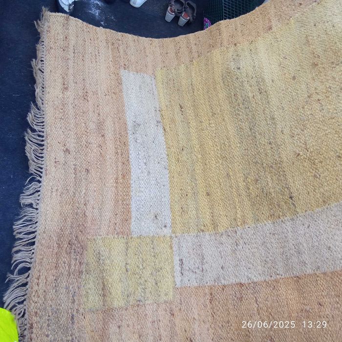 Tapete de sala 100% juta, amarelo / beige 165cm (larg) * 210cm (comp)