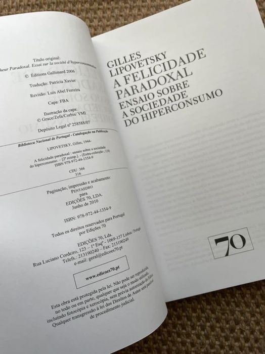 A Felicidade Paradoxal, Gilles Lipovetsky