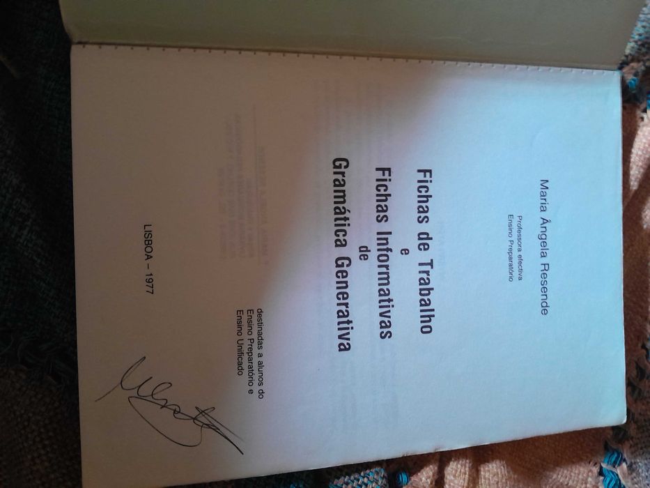 Fichas de trabalho e fichas informativas de gramatica generativa