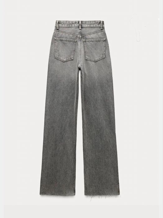 Джинси Zara Wide Leg сірі прямого крою