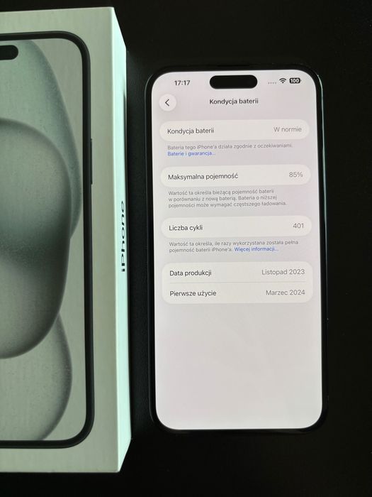 iPhone 15 Plus 128 GB Black — Stan bardzo dobry | Bateria 85% OKAZJA