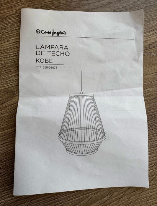 Candeeiro de tecto de bambu pequeno Kobe