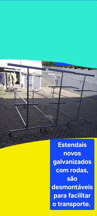 Estendais novos galvanizados com rodas.429701401129134081