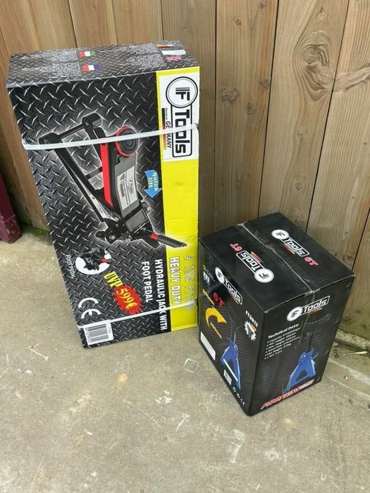 Macaco hidráulico 4TON baixo perfil + perguiças de 3T ou de 6T