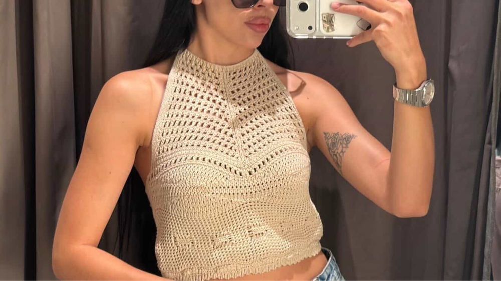 Вязаний топ zara нова колекці