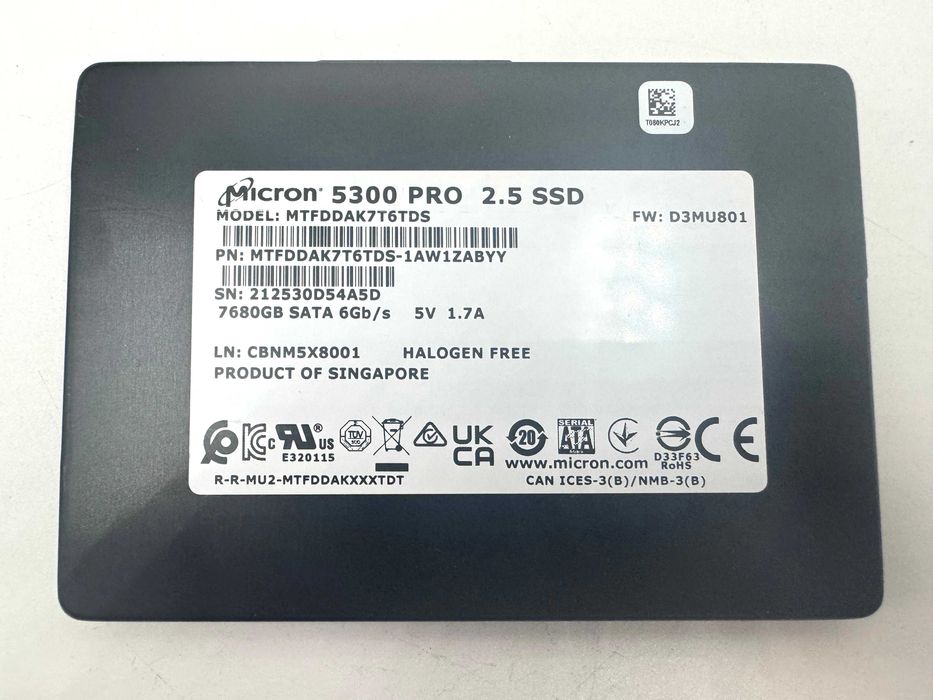SSD Micron 5300 PRO 7.68TB. Стан нового