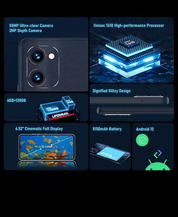 Смартфон Umidigi g1 max / с1 max blаеk/silver/blue - 6/128gb 5150 mah