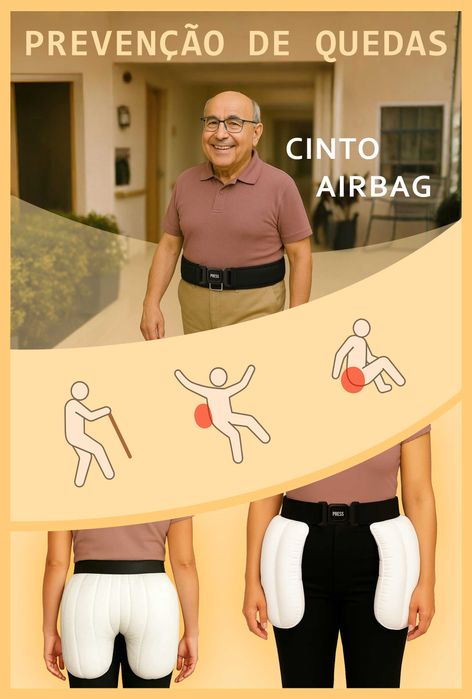 Cinto protetor para idosos. Reduza as consequências das quedas.