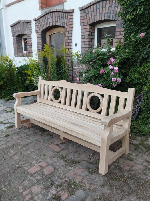 Ławka z litego drewna dębowego