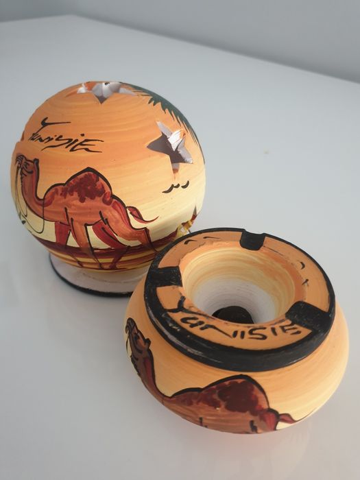 Lamparina de vela e cinzeiro Tunísia