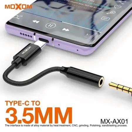 Перехідник Moxom Type-C - 3.5 (MX-AX01) black