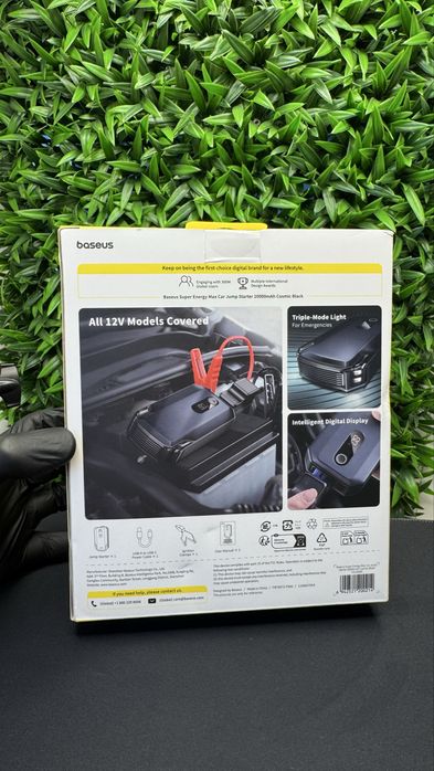 Топовый мощный бустер Базеус Baseus Jump Starter 20000 mAh пусковое