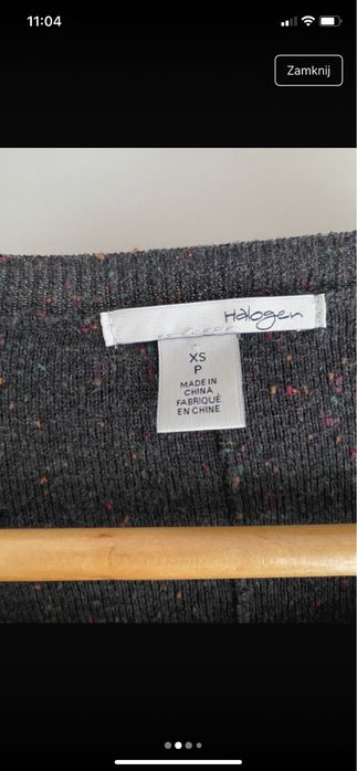 Sweter sweterek szary z kolorowa nitka