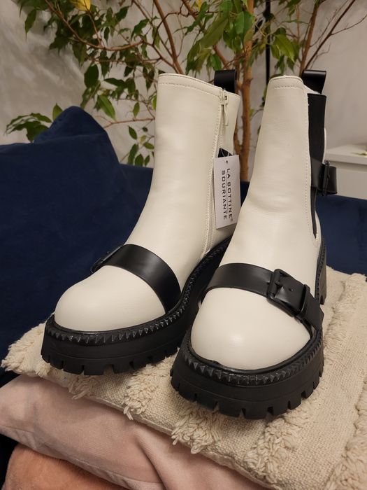 Buty nowe biało czarne 38