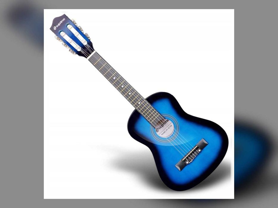 NOWA Gitara Klasyczna 1/4 Dla Dziecka Do Nauki Zestaw Pokrowiec Stroik Struny Kostki Pasek Akordy