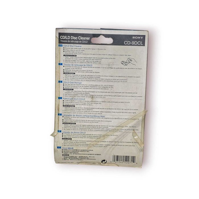 Kit de Limpeza CD/LD Sony CD-9DCL – Novo em Embalagem Original