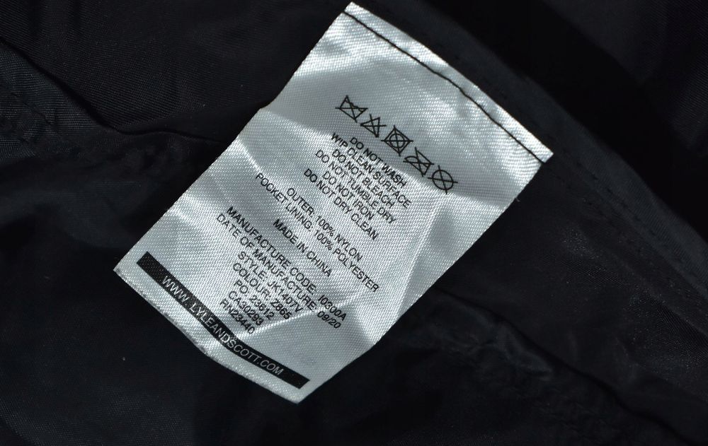 Lyle Scott Męska Kurtka Bomberka Wiatrówka Czarna S
