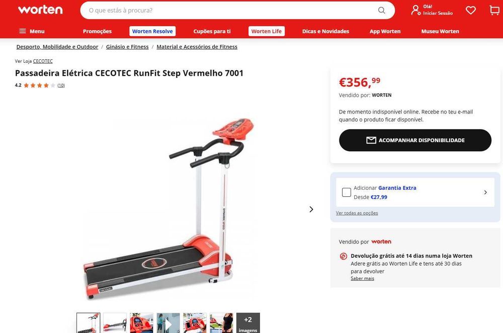 Passadeira Elétrica CECOTEC RunFit Step Vermelho 7001