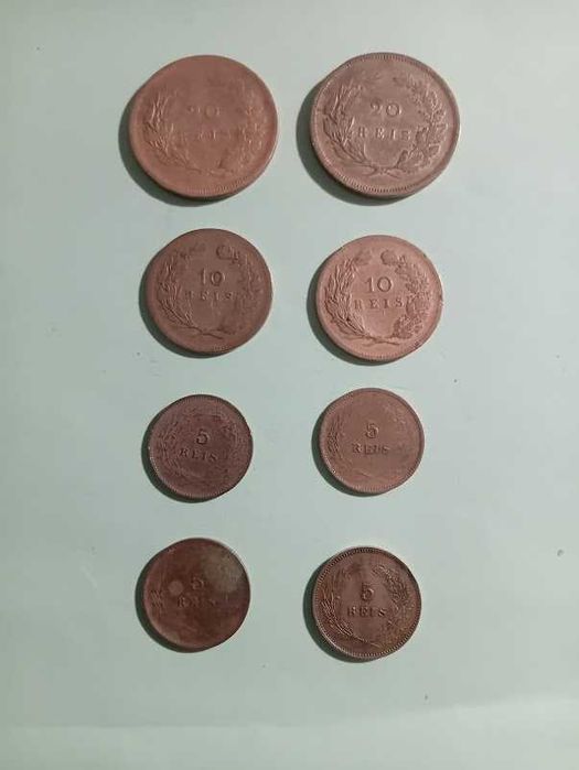 Moedas antigas de Reis anos 1891/92/93/1904/05/10