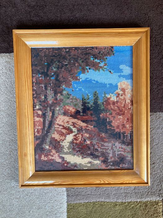 Haft krzyżykowy 3 obrazy