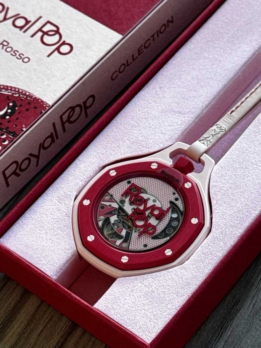 Swatch x AP Otto Rosso SSX03R100N - Różowa tarcza tapisserie