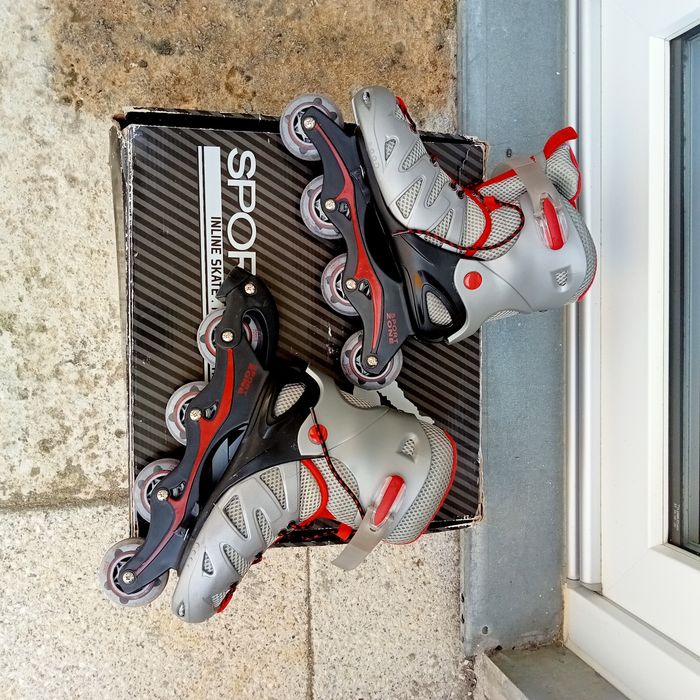 Patins em linha e proteção