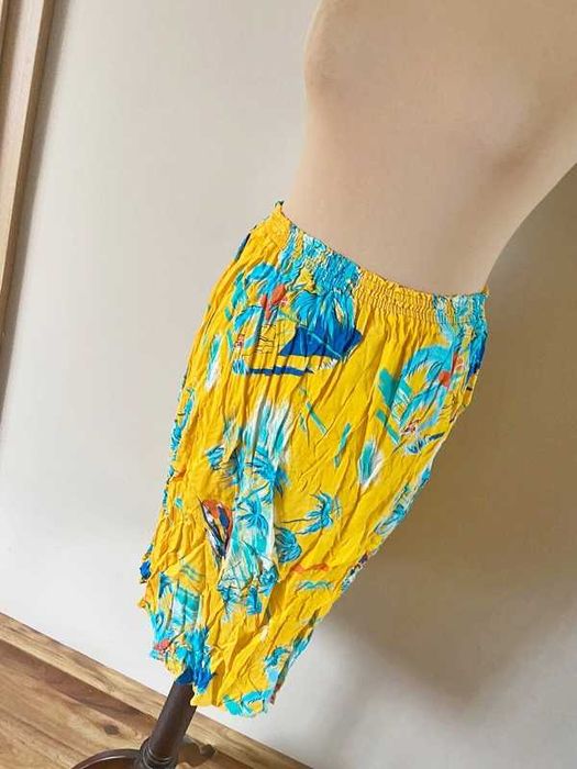 Xxl 44 42 midi na gumce spodnica neon wzory xxl +size