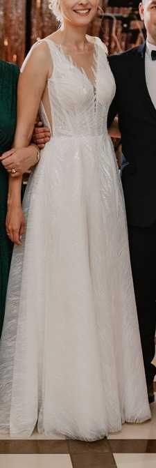 Suknia ślubna dekolt V, spódnica A, Gdańsk